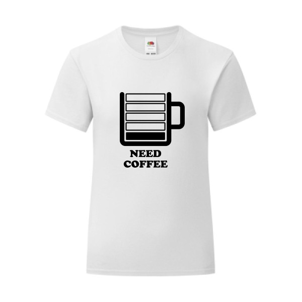 T-shirt léger - Fruit of the loom 145 g/m² (couleur) - Need Coffee