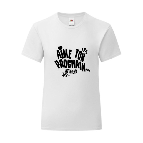 T-shirt léger - Fruit of the loom 145 g/m² (couleur) - Aime ton prochain !
