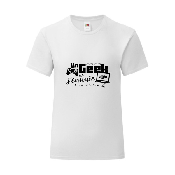 T-shirt léger - Fruit of the loom 145 g/m² (couleur) - Un geek ne s'ennuie pas