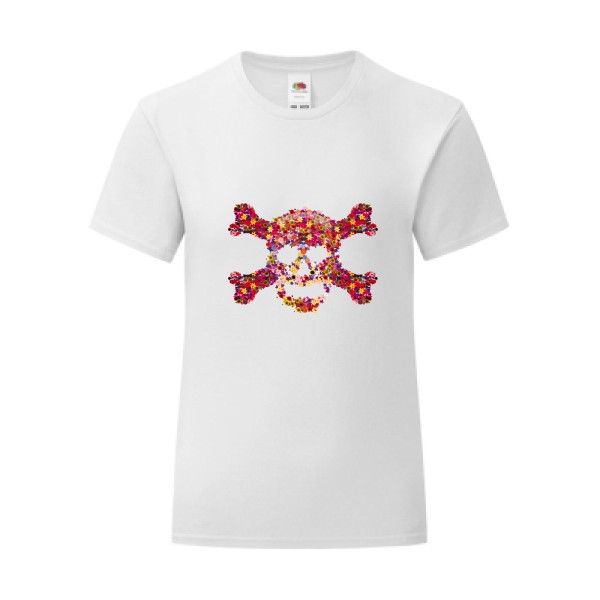 T-shirt léger - Fruit of the loom 145 g/m² (couleur) - Floral skull