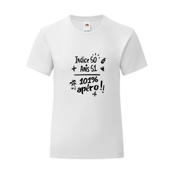 T-shirt léger - Fruit of the loom 145 g/m² (couleur) - 101 pourcent apéro !!