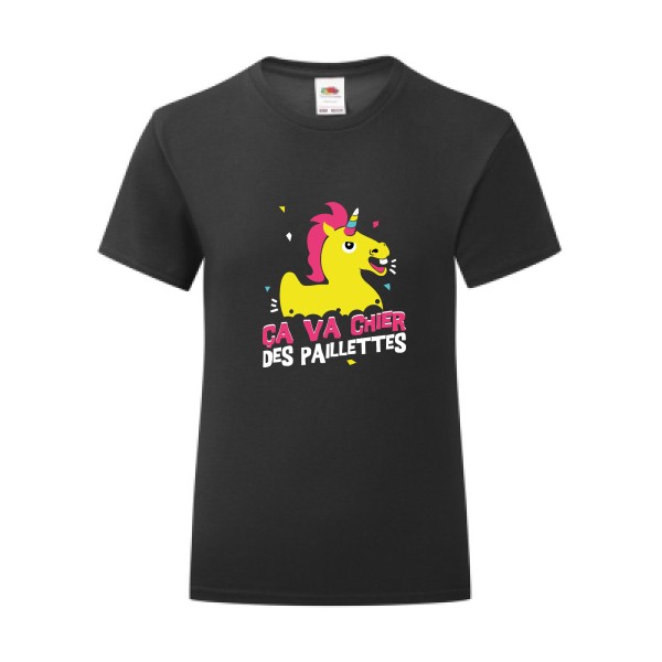 T-shirt léger - Fruit of the loom 145 g/m² (couleur) - ça va chier des paillettes