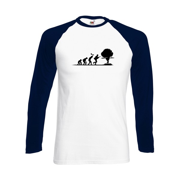 Tout ça pour ça ! -T-shirt baseball manche longue original imprimé Homme -Fruit of the loom - Baseball T-Shirt LS -Thème humour noir et original -