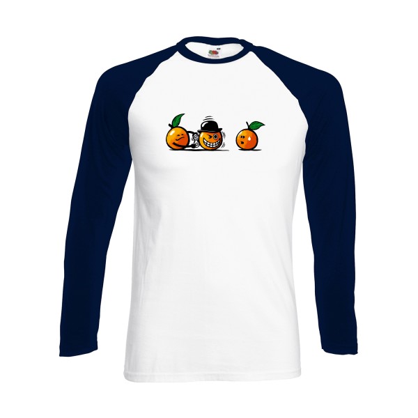 T-shirt baseball manche longue - Fruit of the loom - Baseball T-Shirt LS - Orange Mécanique