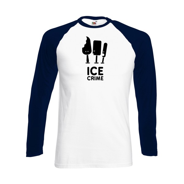 T-shirt baseball manche longue original Homme  - Ice Crime - 