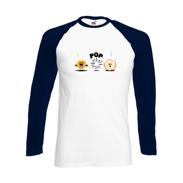 King of the POP -T shirt humoristique -Fruit of the loom - Baseball T-Shirt LS