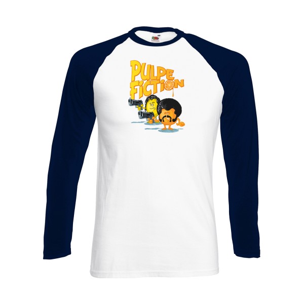 Pulpe Fiction -T-shirt baseball manche longue Homme humoristique -Fruit of the loom - Baseball T-Shirt LS -Thème humour et cinéma -