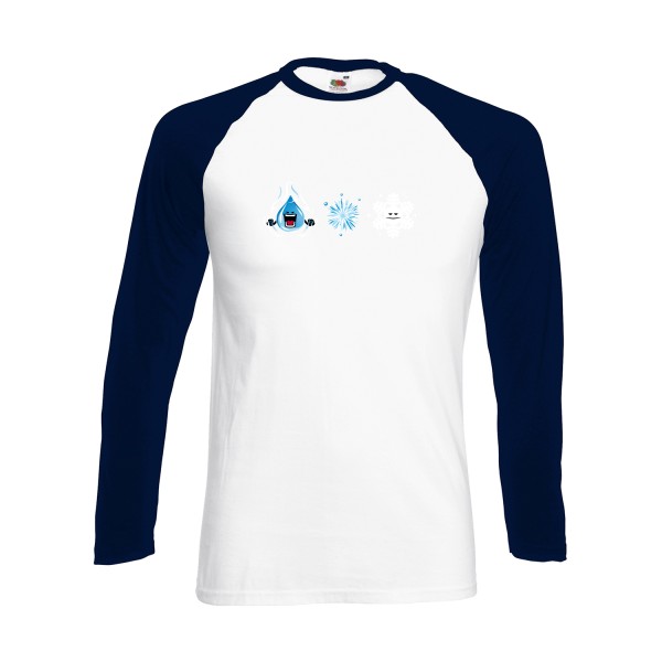 SnowFlake - T-shirt baseball manche longue drôle Homme  -Fruit of the loom - Baseball T-Shirt LS - Thème original et drôle -