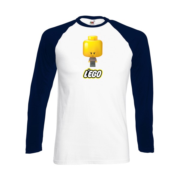 L'EGO-T-shirt baseball manche longue humoristique - Fruit of the loom - Baseball T-Shirt LS- Thème parodie -