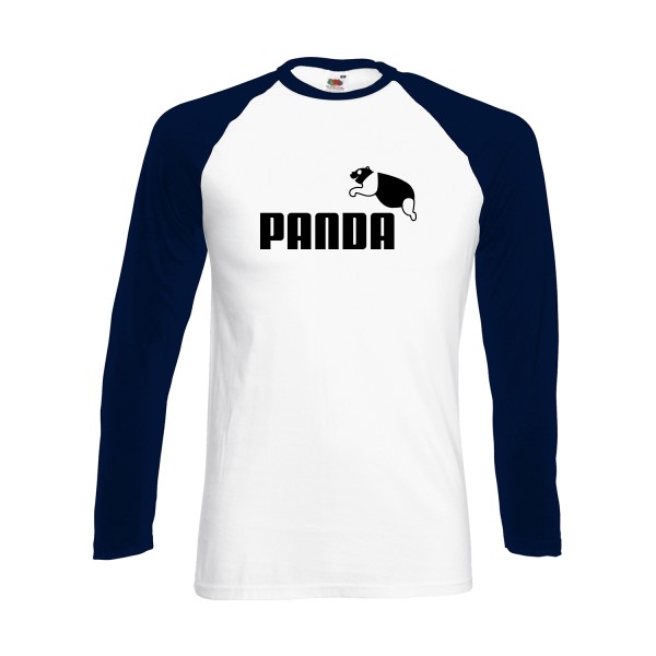PANDA - T-shirt baseball manche longue parodie pour Homme -modèle Fruit of the loom - Baseball T-Shirt LS - thème humour et parodie- 