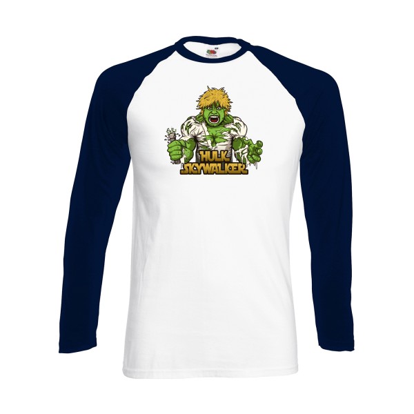 T shirt fun - Hulk Sky Walker -T-shirt baseball manche longue - modèle Fruit of the loom - Baseball T-Shirt LS-thème bande dessinée -