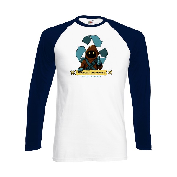 Sauvez la galaxie - T-shirt baseball manche longue parodie Homme - modèle Fruit of the loom - Baseball T-Shirt LS -thème humour et ecologie -