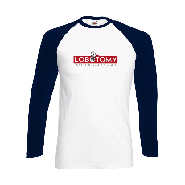 Lobotomy - T-shirt baseball manche longue geek Homme  -Fruit of the loom - Baseball T-Shirt LS - Thème geek et gamer -