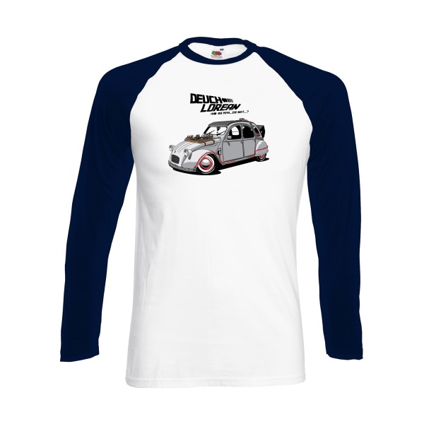 DEUCHLOREAN - T-shirt baseball manche longue thème automobile - vêtement original pour  Homme -