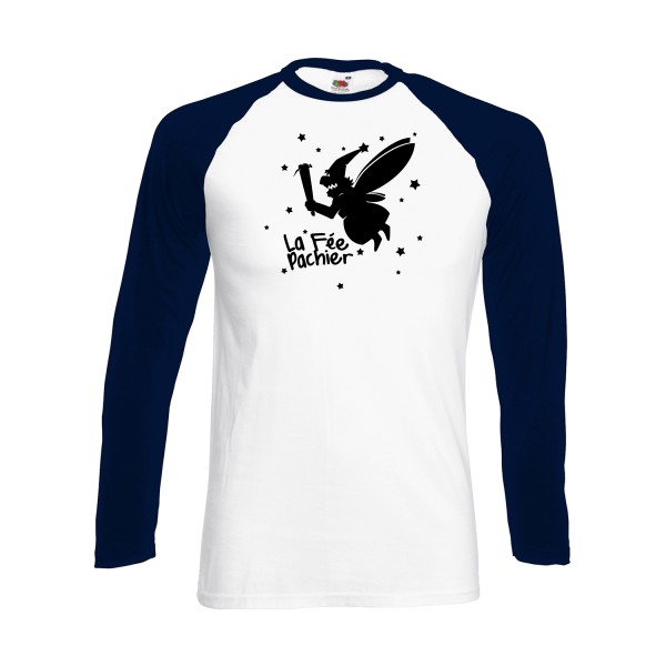 La Fée Pachier - T-shirt baseball manche longue humoristique pour Homme -modèle Fruit of the loom - Baseball T-Shirt LS - thème humour et parodie -