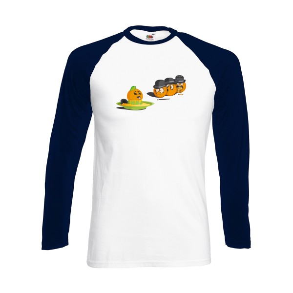Orange mécanique - T-shirt baseball manche longue original Homme  -Fruit of the loom - Baseball T-Shirt LS - Thème humour cinema -