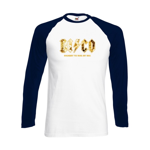 DISCO - T shirt vintage Homme - modèle Fruit of the loom - Baseball T-Shirt LS - thème vintage -