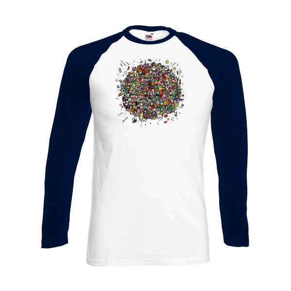 Planète Pop Culture- T-shirts originaux -modèle Fruit of the loom - Baseball T-Shirt LS -