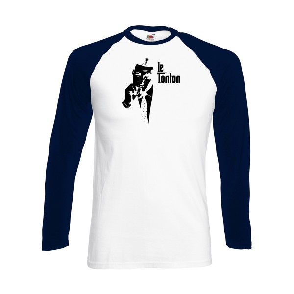 Le Tonton- t-shirt thème cinema- modèle Fruit of the loom - Baseball T-Shirt LS - Lino ventura -