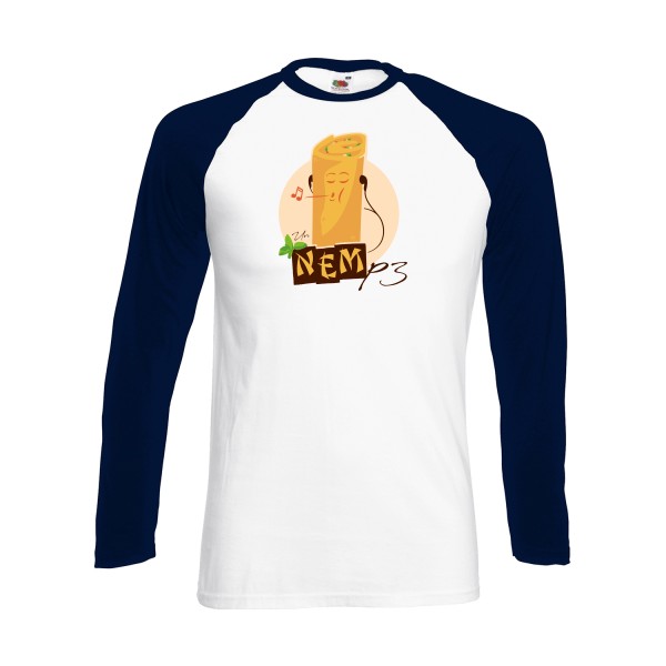 NEMp3-T shirt geek drole - Fruit of the loom - Baseball T-Shirt LS