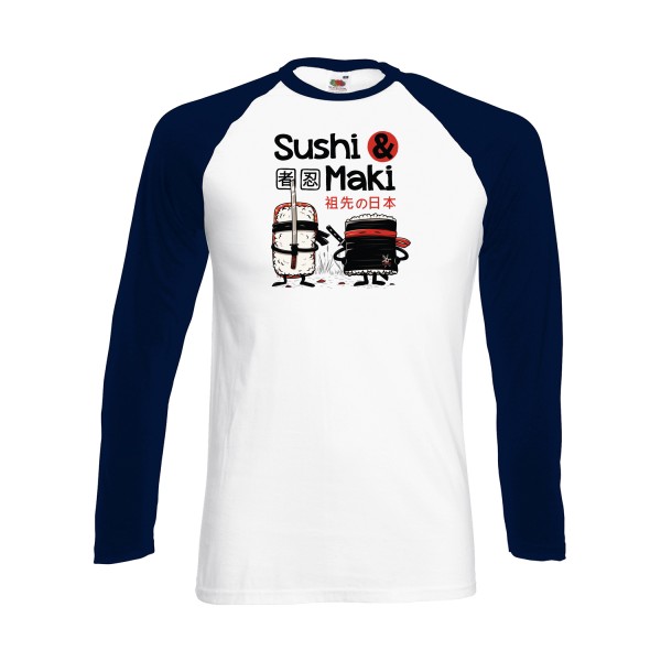 Sushi et Maki-Fruit of the loom - Baseball T-Shirt LS - T-shirts et sweats originaux -