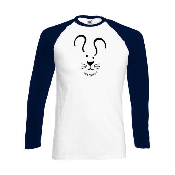 Lapin Compris ?! - T-shirt baseball manche longue délire pour Homme -modèle Fruit of the loom - Baseball T-Shirt LS - thème humour potache -