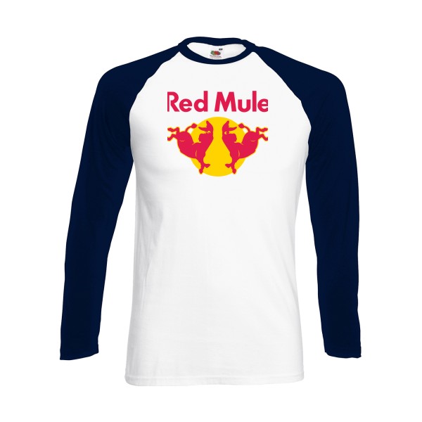 Red Mule-Tee shirt Parodie - Modèle T-shirt baseball manche longue -Fruit of the loom - Baseball T-Shirt LS