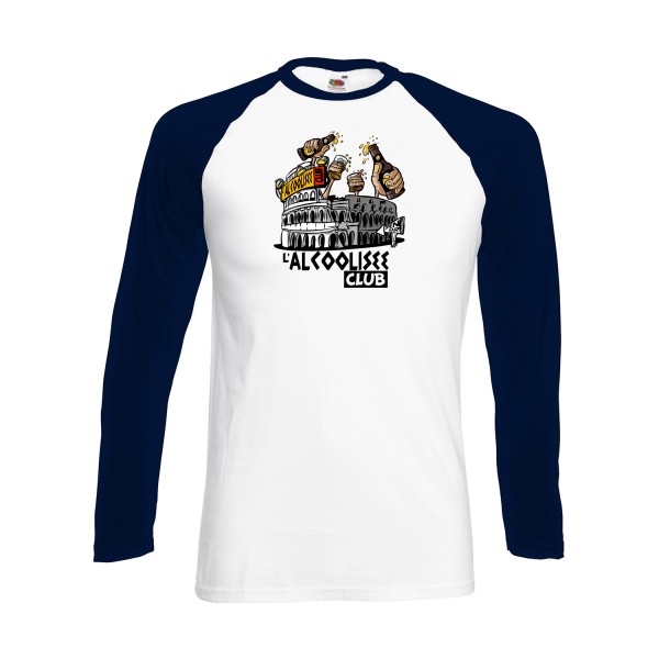 L'ALCOOLIZEE -T-shirt baseball manche longue alcool humour Homme -Fruit of the loom - Baseball T-Shirt LS -thème alcool humour -