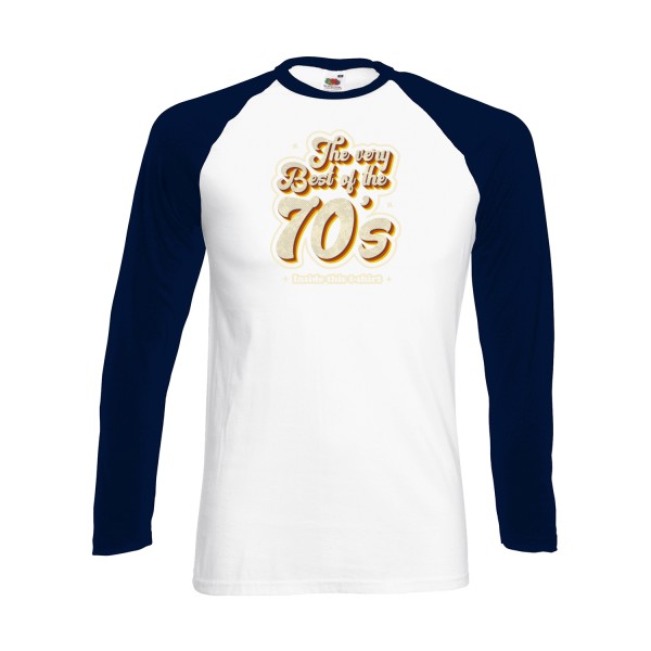 70s - T-shirt baseball manche longue original -Fruit of the loom - Baseball T-Shirt LS - thème année 70 -