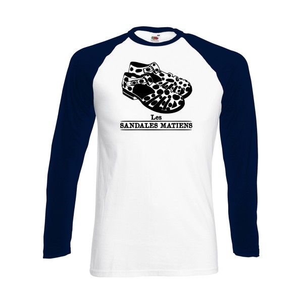 Les sandales matiens - T-shirt original Homme -Fruit of the loom - Baseball T-Shirt LS -