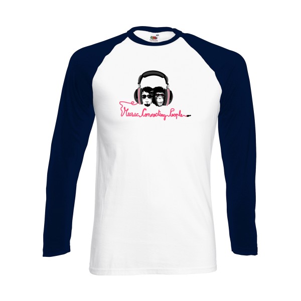T-shirt baseball manche longue original Homme  - Music Connecting People - 