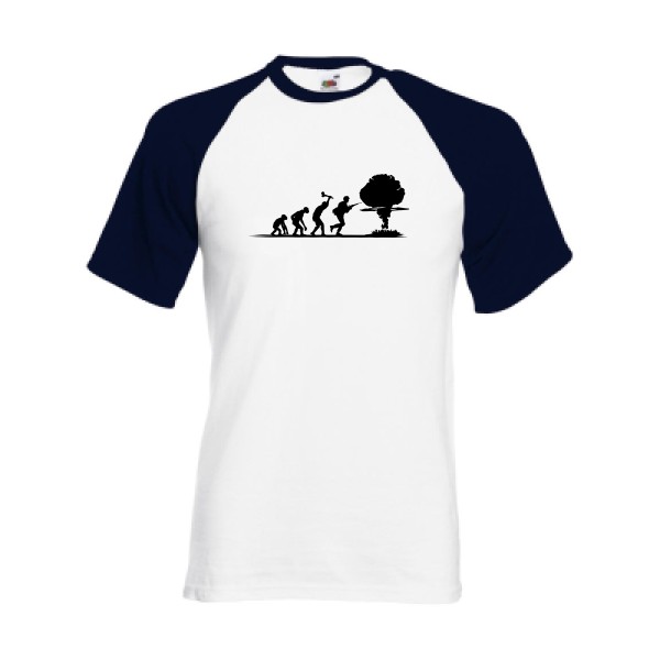 Tout ça pour ça ! -T-shirt baseball original imprimé Homme -Fruit of the Loom - Baseball Tee -Thème humour noir et original -