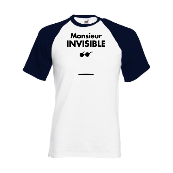 T-shirt baseball Homme original - monsieur INVISIBLE -