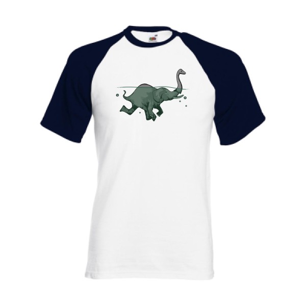 Loch Ness Attraction -T-shirt baseball geek original Homme  -Fruit of the Loom - Baseball Tee -Thème geek original -