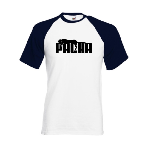 Pacha - T-shirt baseball parodie humour Homme - modèle Fruit of the Loom - Baseball Tee -thème humour et parodie -