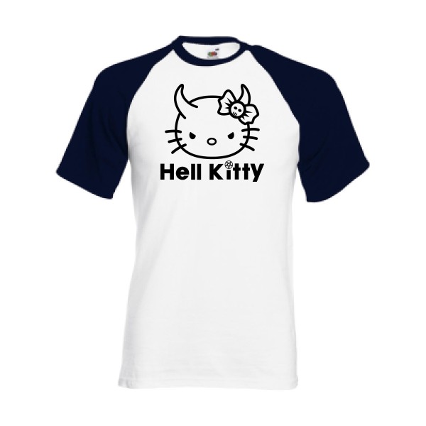 Hell Kitty - Tshirt rigolo-Fruit of the Loom - Baseball Tee