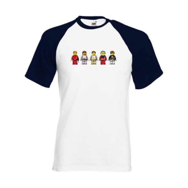 Old Boys Toys - T-shirt baseball original pour Homme -modèle Fruit of the Loom - Baseball Tee - thème personnages animés -