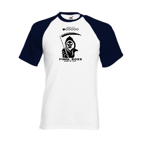Destination Finale - T-shirt baseball parodie  pour Homme - modèle Fruit of the Loom - Baseball Tee - thème film vintage et dark side -
