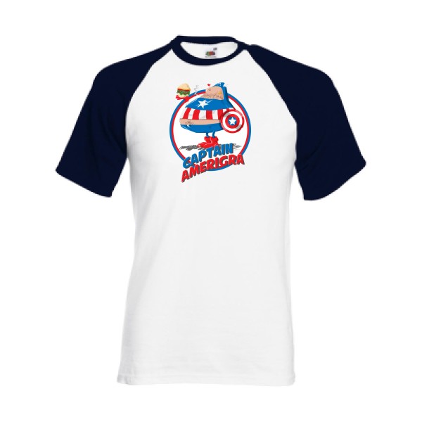 T-shirt baseball original Homme  - Hot-dog we trust - 