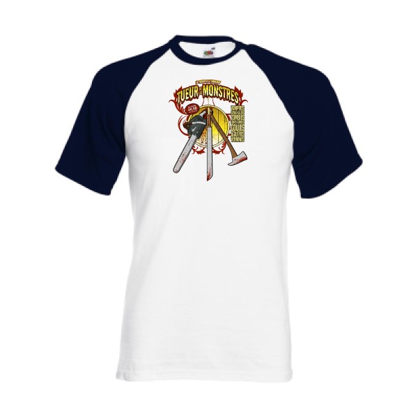 T-shirt baseball original Homme  - Tueur de les Monstres !!! - 