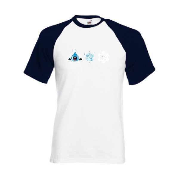 SnowFlake - T-shirt baseball drôle Homme  -Fruit of the Loom - Baseball Tee - Thème original et drôle -