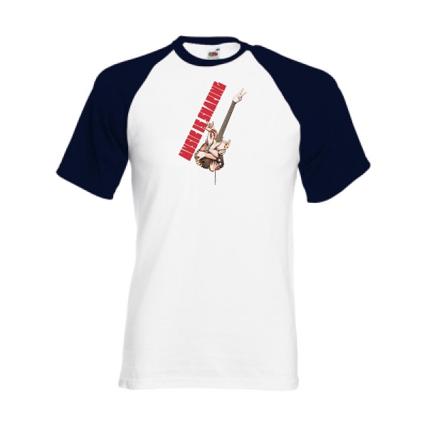 T-shirt baseball Homme original - music is sharing - 