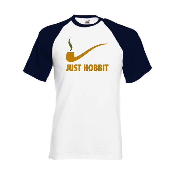 Just Hobbit - T-shirt baseball seigneur des anneaux Homme - modèle Fruit of the Loom - Baseball Tee -thème cinema -