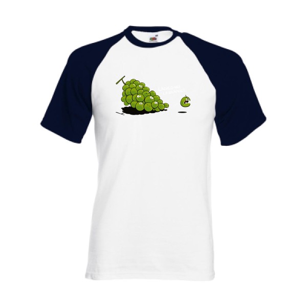 Lâchez-moi la grappe - T-shirt baseball rigolo pour Homme -modèle Fruit of the Loom - Baseball Tee - thème dérision et humour -