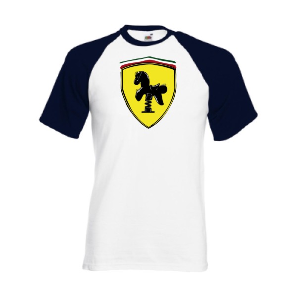 Ferrari -T-shirt baseball parodie pour Homme -Fruit of the Loom - Baseball Tee - thème  automobile - 