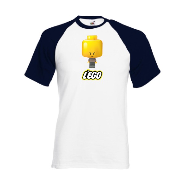 L'EGO-T-shirt baseball humoristique - Fruit of the Loom - Baseball Tee- Thème parodie -