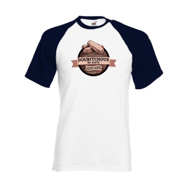 Doubitchous - T-shirt baseball humoristique -Homme -Fruit of the Loom - Baseball Tee - Thème le pére noël-