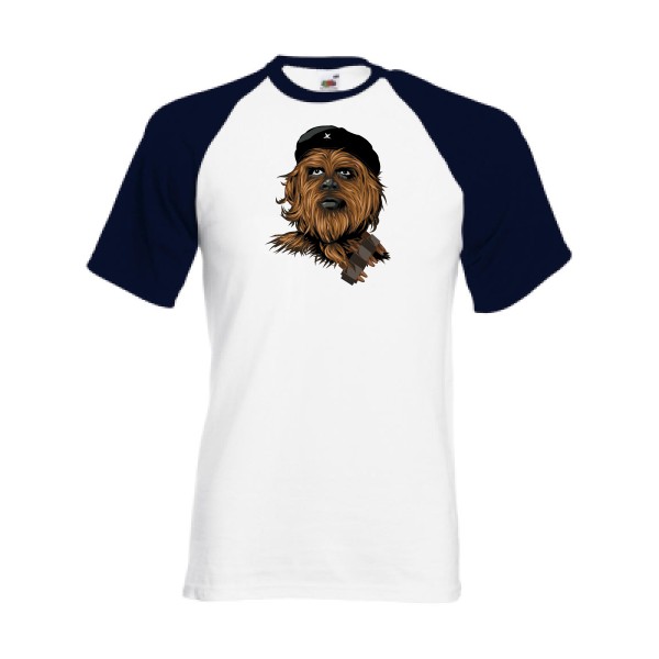 Chewie guevara -T-shirt baseball  parodie Homme  -Fruit of the Loom - Baseball Tee -thème  cinema - 