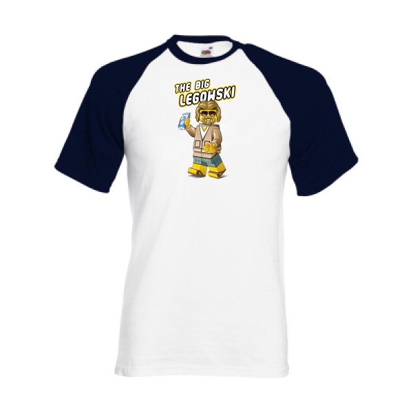 The big Legowski v3 - T-shirt baseball vintage  - modèle Fruit of the Loom - Baseball Tee -thème parodie et cinéma -