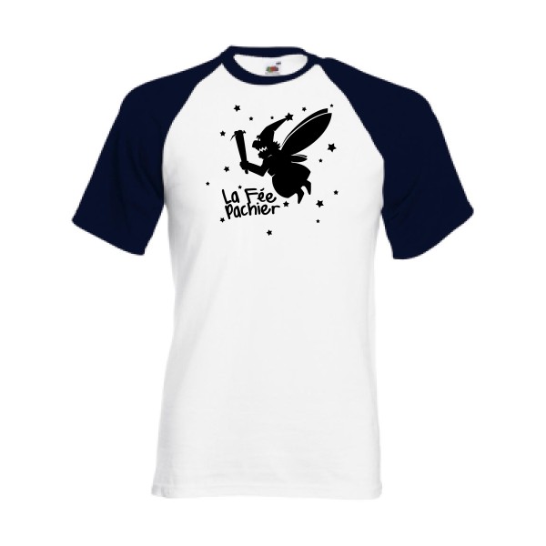 La Fée Pachier - T-shirt baseball humoristique pour Homme -modèle Fruit of the Loom - Baseball Tee - thème humour et parodie -